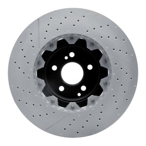 Mercedes-Benz CLS63 AMG Brake Rotor (1) - Front - R1 Concepts - Drilled & Slotted Carbon Alloy GeoMET Rotor - `07-`25